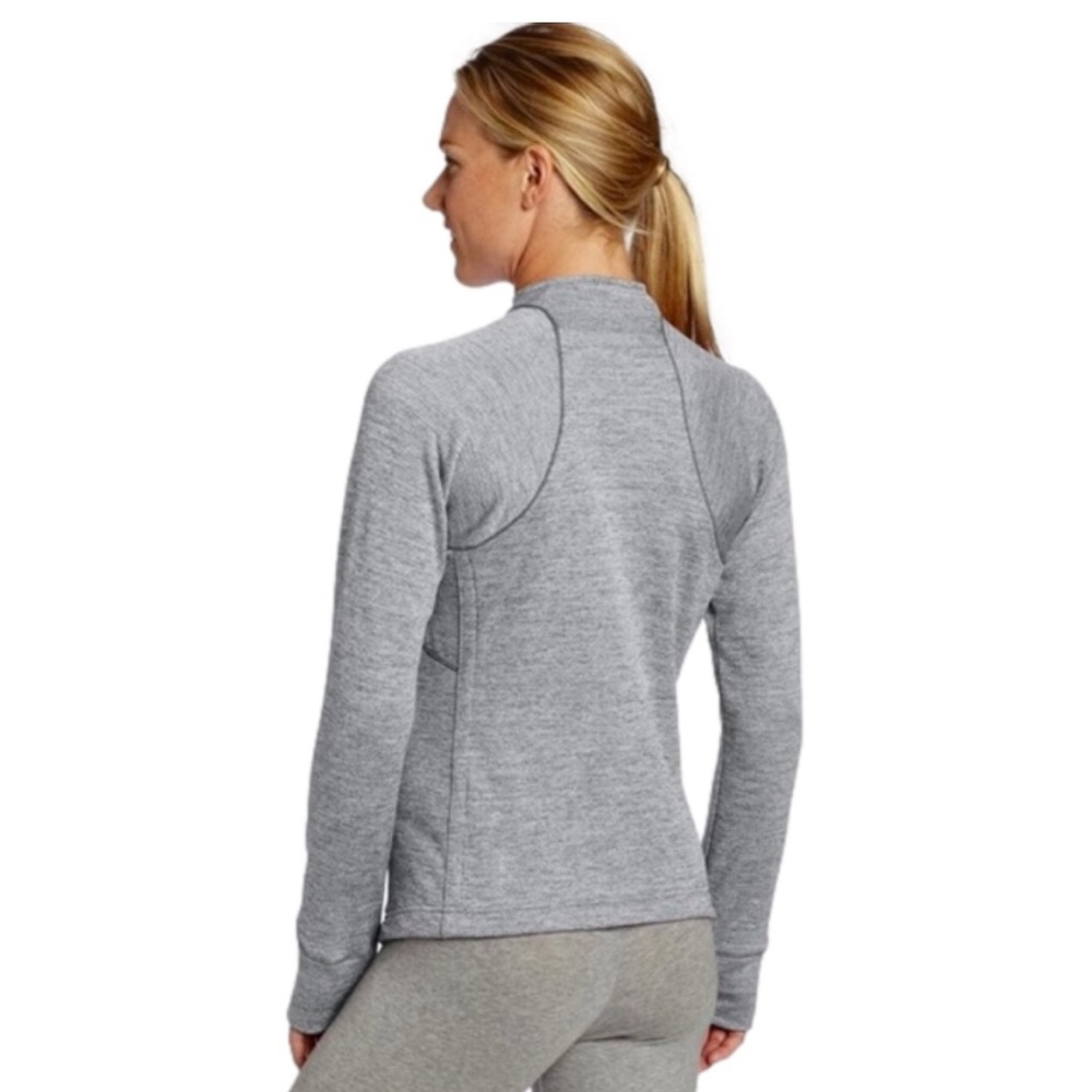 Reebok Medium Gorpcore Interval Flex Heather Gray Athletic Zip Up Jacket Sporty - Picture 3 of 11